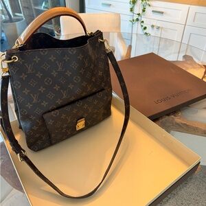 Louis Vuitton Monogram Shoulder Bag with adjustable crossbody strap